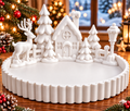 3d snowy village tray