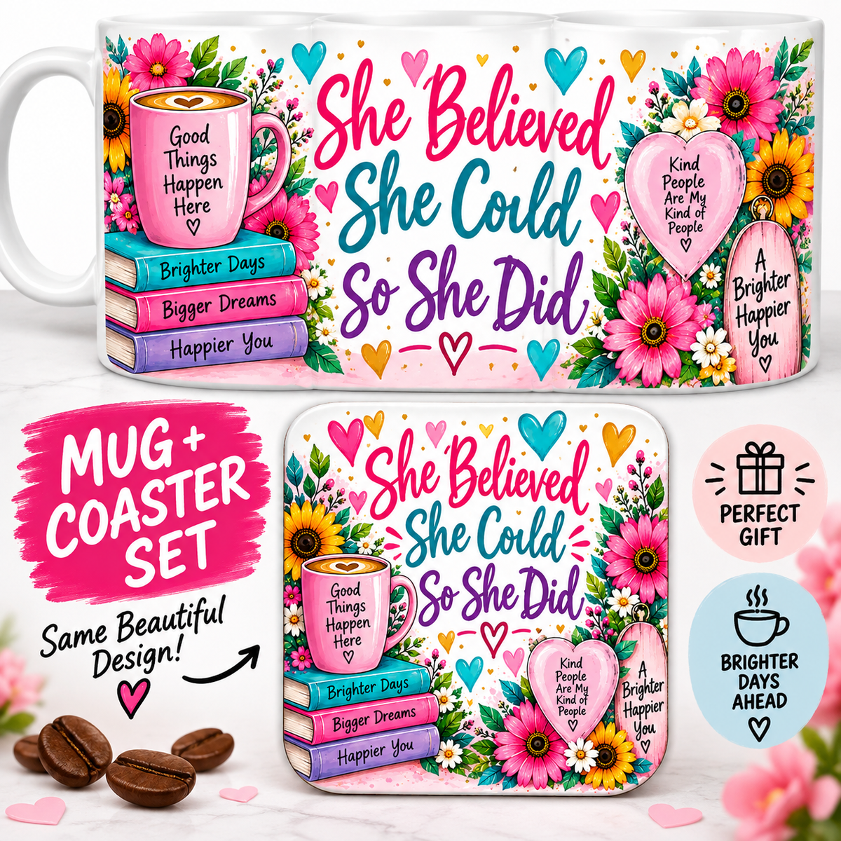Mug and matching coaster set